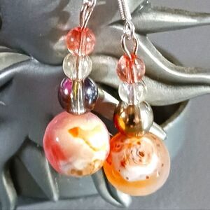 Handcrafted Agate earrings in 925 sterling silver
